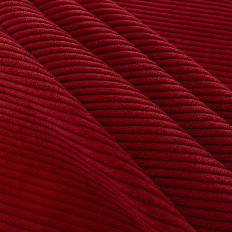 Repose-pieds rembourré en velours côtelé, Rouge