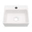 Lavabo de salle de bain mural rectangulaire en céramique blanche avec trou de robinet 13,6 "x 11,6"