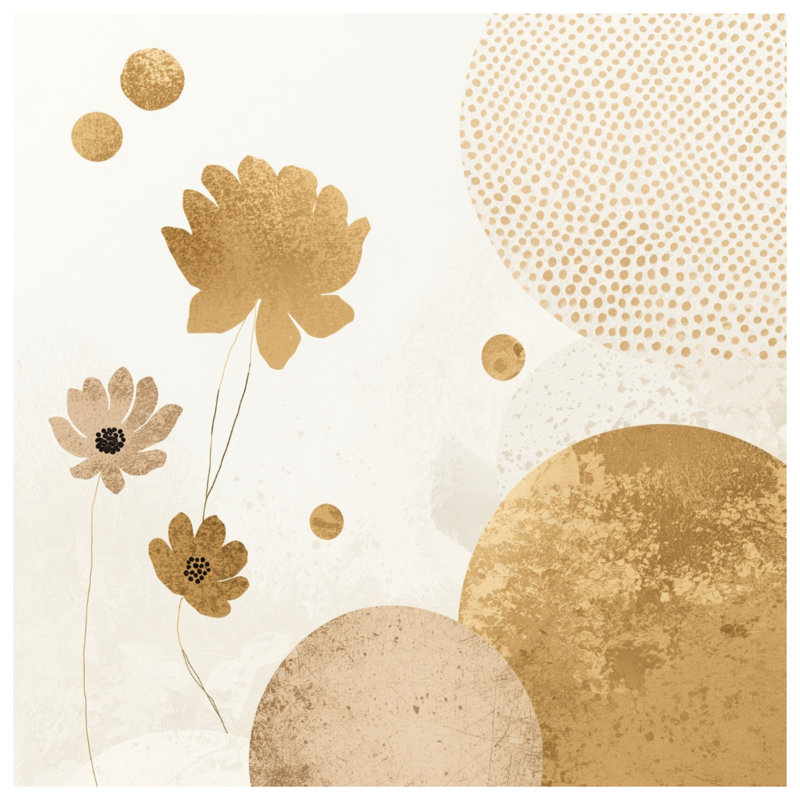 Gold Lotus Circles Comforter, Twin Extra Long
