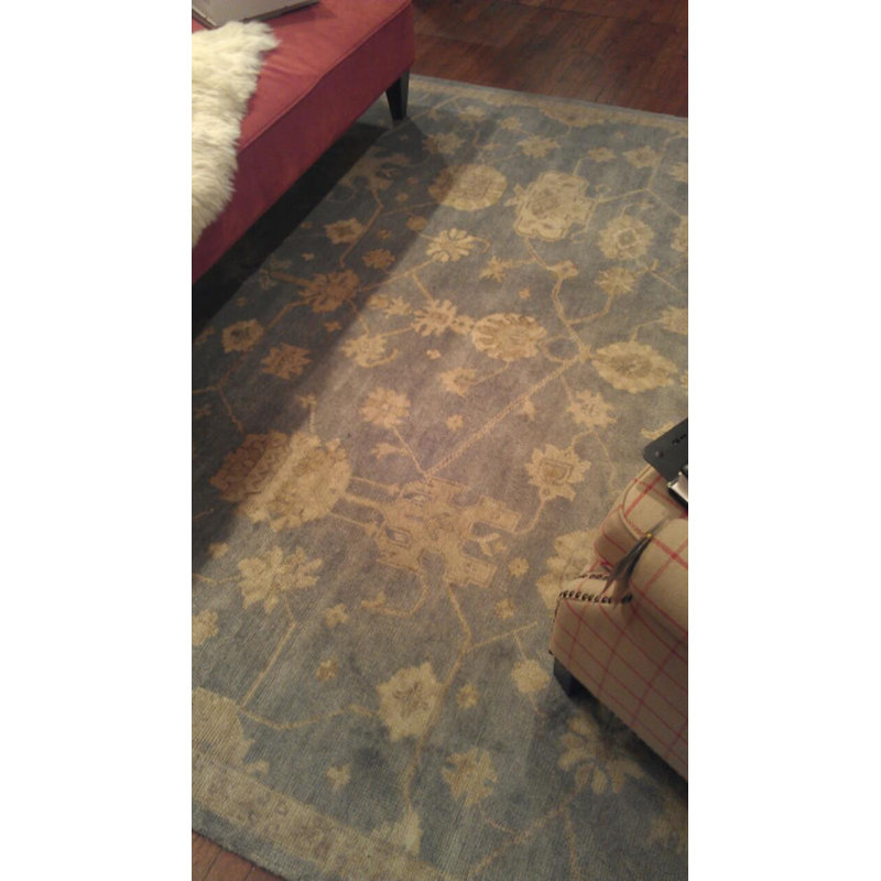 Ajanthan Hand Knotted Wool Blue/Ivory Rug