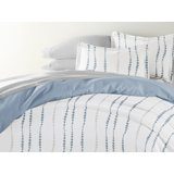 8-Piece Reversible Bedding Bundle - Patterned Duvet Cover, Comforter Insert and Solid Sheet Set