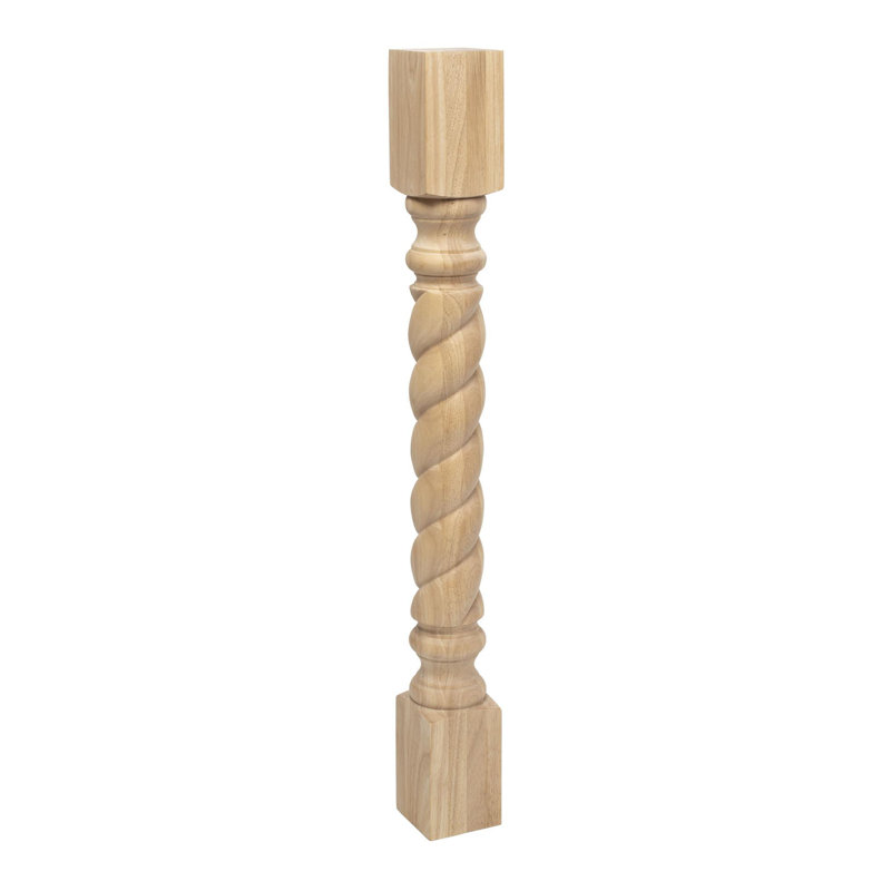 35.25" Unfinished Solid Hardwood Rope Kitchen Island Leg