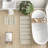 Woven Texture Stripe Bath Rug Natural 22X58"