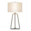 Lampe de table haute de 25,5 po avec abat-jour en tissu nickel brossé / blanc Gio-590433316