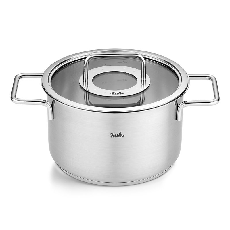 Fissler® Pure Collection Stainless Steel Stockpot with Glass Lid, 8.70"