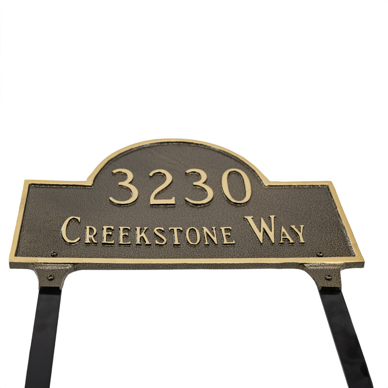Classic Arch 1-Line Lawn Insert, Yes, Aged Bronze/Gold