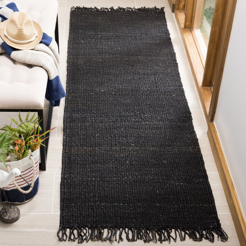 Fitzwater Natural Fiber Hand Woven Jute Solid Color Rug, Runner 2'6" x 18'