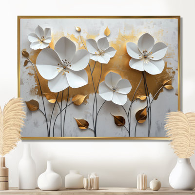 Wildflowers Pure Golden Horizons - Art mural fleurs sauvages