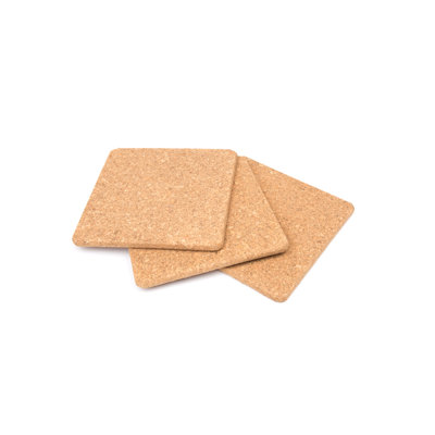 Cork Square 3 Piece Trivet Set