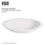 Lavabo de salle de bain ovale fait à la main blanc mat L 23 po x l 14 po x H 4 po Wisteria