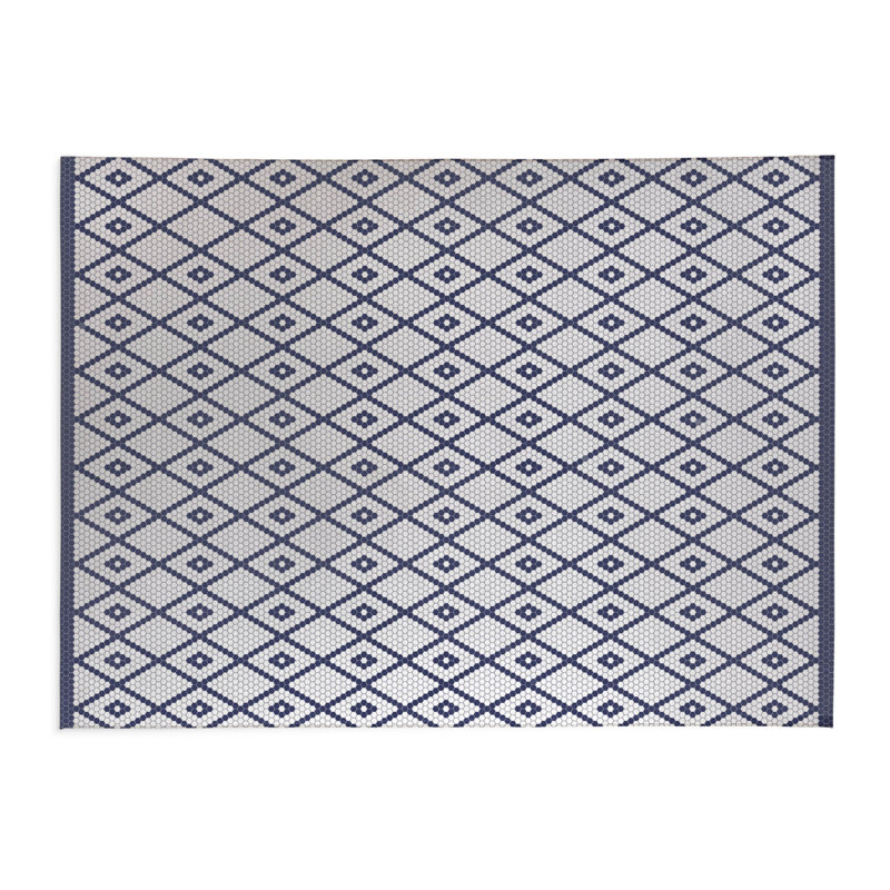 Tapis de cuisine Penny Tile Diamond, Rectangle 4pi x 6 pi, Marine