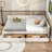 Two Drawers Upholstered Platform Bed with USB-106897454