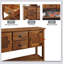 Console en bois massif avec 2 tiroirs, armoires et tablette inférieure pour un rangement de style rétro dans les salons et les salles à manger-1725629393