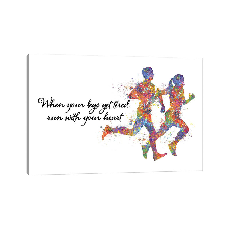 Runner Couple Quote by Genefy Art - Wrapped Canvas Print, 66.04 cm H x 45.72 cm W x 1.91 cm D