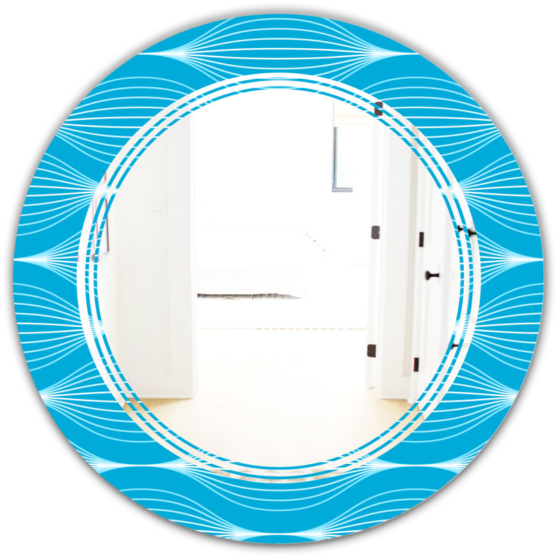 Modern Wall Mirror, 23.6" H x 23.6" W, Triple C Light Wave Pattern