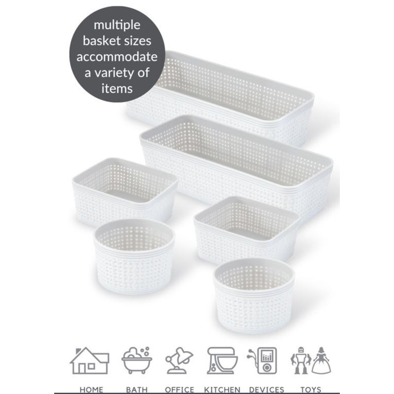 Bac de rangement Rebrilliant Nyeisha, Blanc