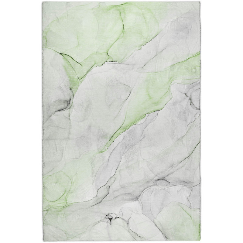 Tapis de qualité supérieure à poil long lavable ADS515, Vert, 5 pi x 7 pi 6 po