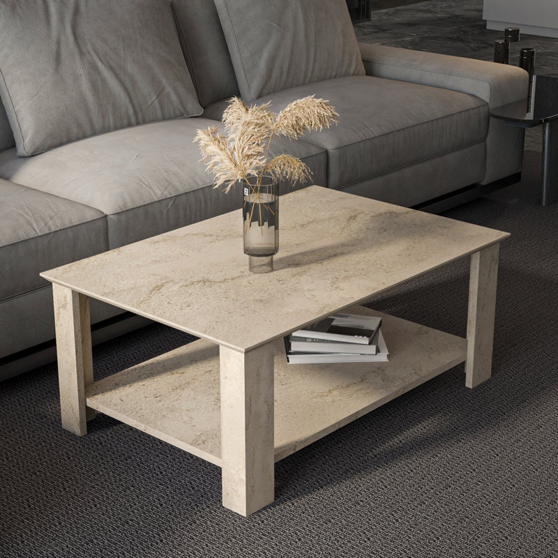 Leroy 90 cm Rectangular Coffee Table, Ivory