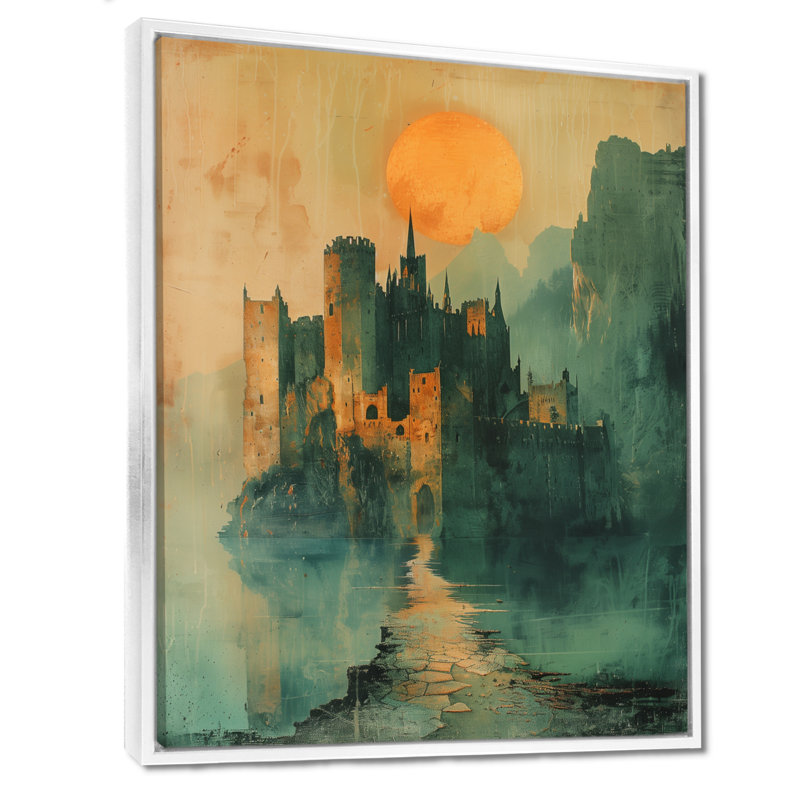 Décoration murale Tanesha - Châteaux, Toile encadrée flottée blanche, H 32 po x l 16 po x P 1 po