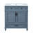 30" Retro Blue Bathroom Vanity, Solid Wood Frame With Groove Pattern