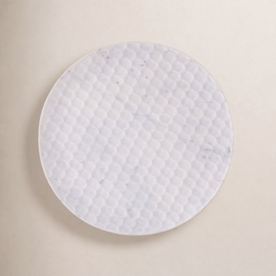 Medium White Marble Round Platter