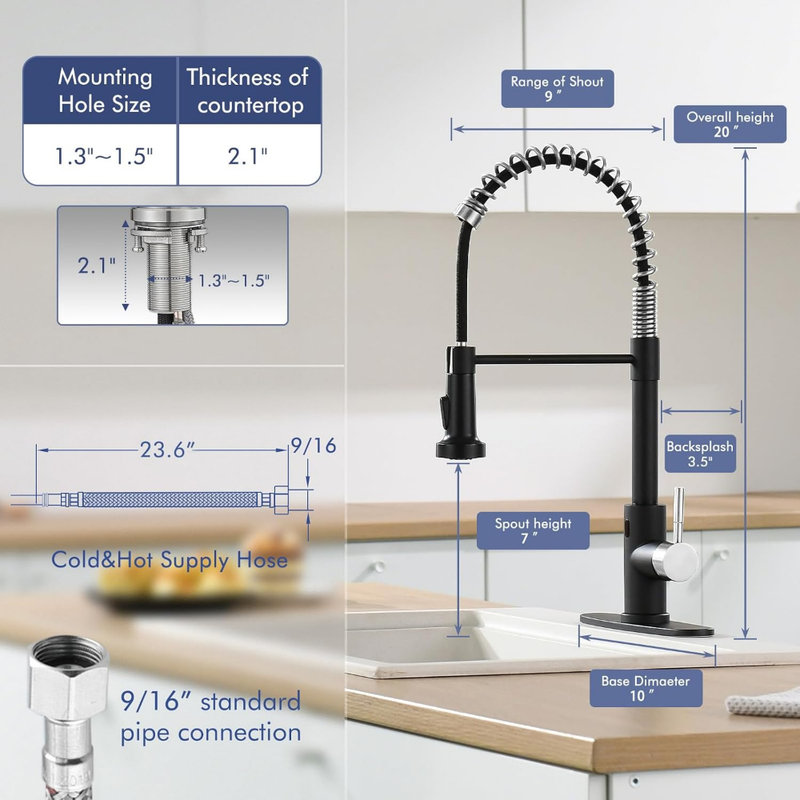 Robinet de cuisine Touchless, Nickel