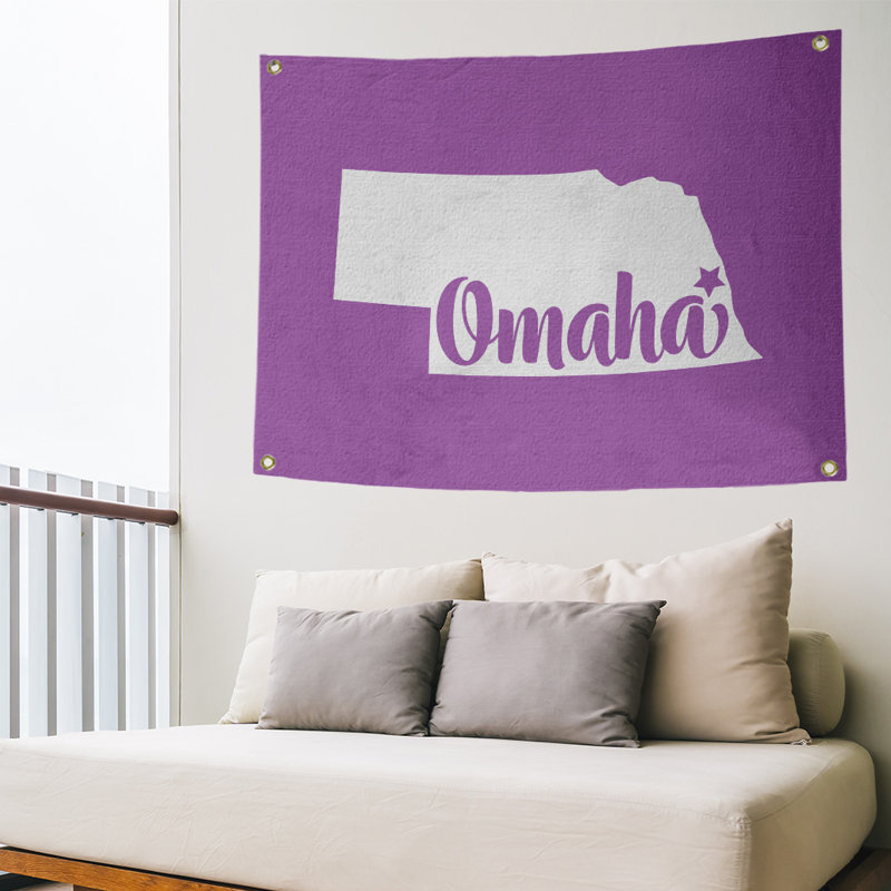 Tapisserie murale nebraska omaha, H 50 po x l 59 po, Violet