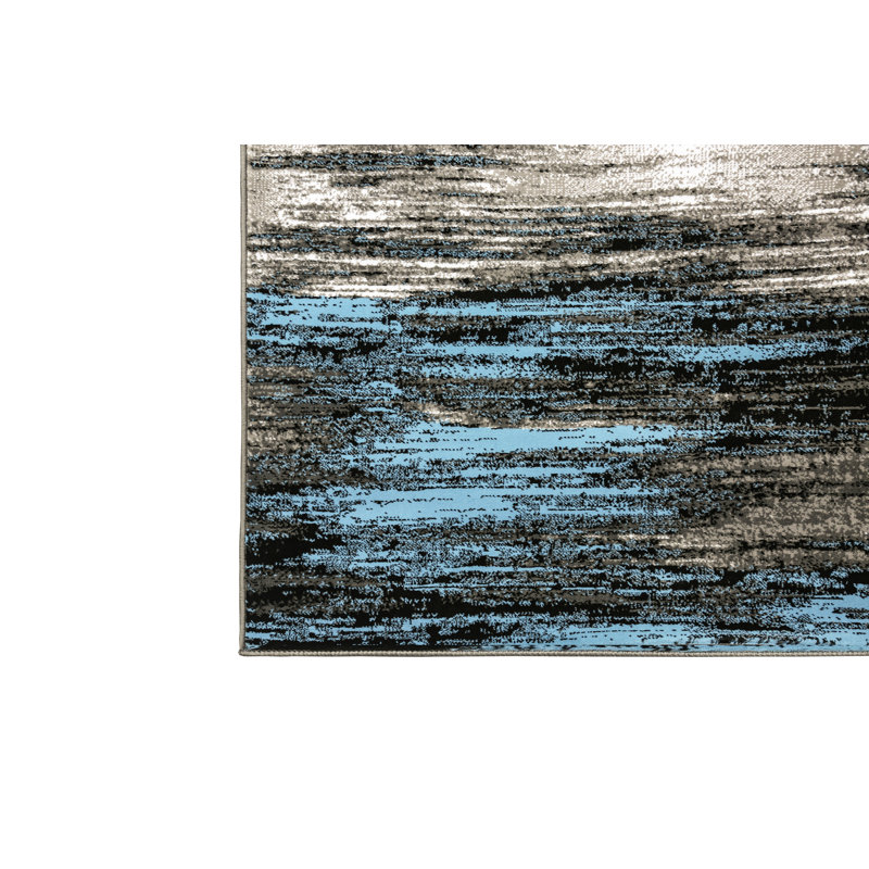 Tapis gris / bleu Mahlum, Rectangulaire 5 pi x 7,2 pi