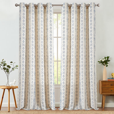 Amadas Linen Semi-Sheer Rod Pocket Curtain Pair