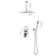 1-Spray Patterns 16 In. Ceiling Mount Dual Fixed And Handheld Shower Head 2.5 GPM
