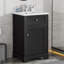 Meuble-lavabo de 20 po avec lavabo, armoire de salle de bain avec porte à fermeture douce, support de rangement et tablette réglable-932126055