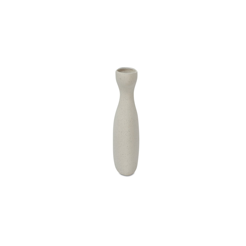 Vila 13In Sculptural Vessel Cream White, 13" H x 3.5" W x 11" D