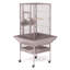 Cage à oiseaux en acier à toit plat avec roulettes Hester-418529922-462644636