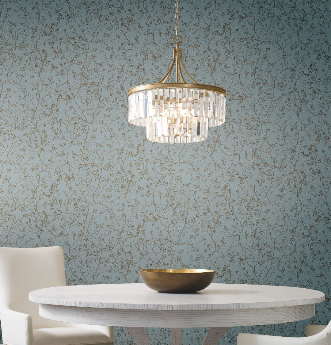 Swanson Wallpaper Double Roll, Blue/Gold