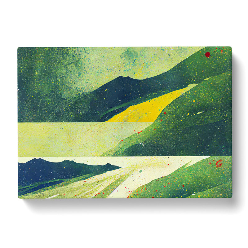 Painted Meadow Landscape Abstract - Wrapped Canvas, 50cm H x 76cm W x 3cm D