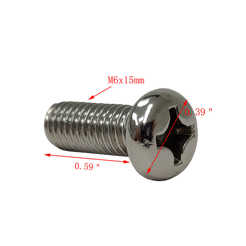 FixtureDisplays® Phillips Round Head Screws M6x15mm Pitch 1.00 20PK 15154, M6x15mm