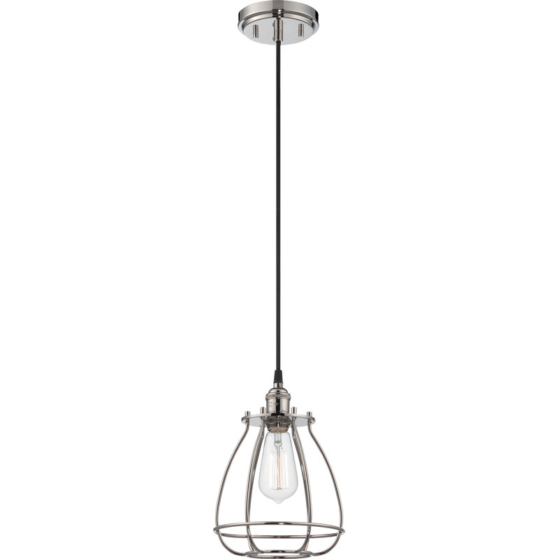 Luminaire suspendu géométrique 1 lumière Shanon, Nickel poli