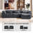 Boneless Segal 4 Piece 114" Oversized Modular L Shape Soft Chenille Cloud Compression sofa -2084431676