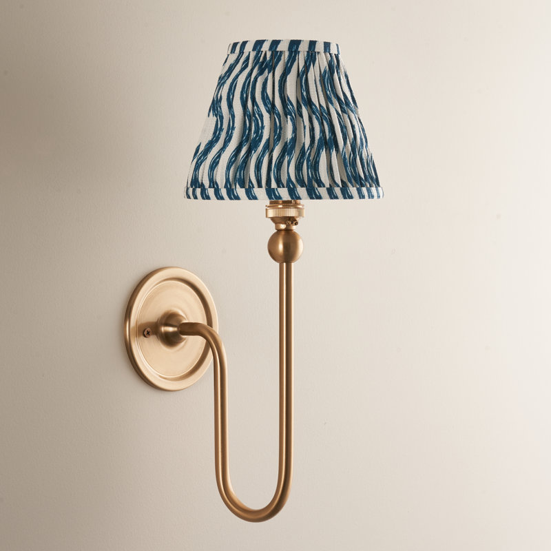 Santiago Steel Armed Sconce, Blue, 37cm H x 16cm W x 22cm D