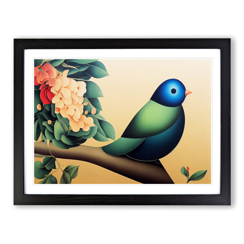 Epic Bird - Single Picture Frame Print, Black, 46cm H x 64cm W x 2cm D