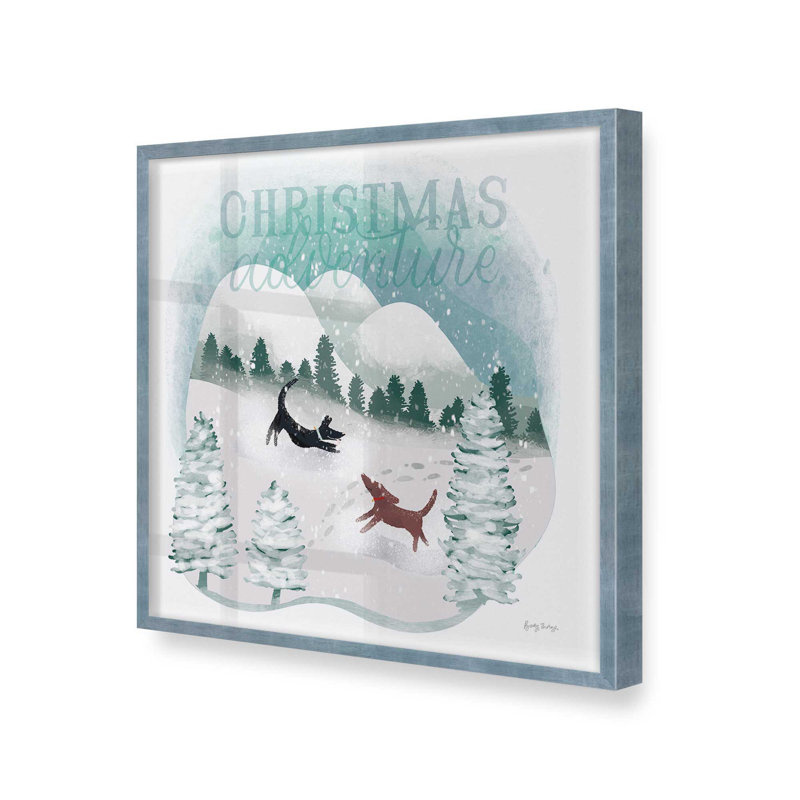Les joies de Noël dans la neige – Affiche à  encadrer, Cadre simple électrique ciel électrique, bois ma