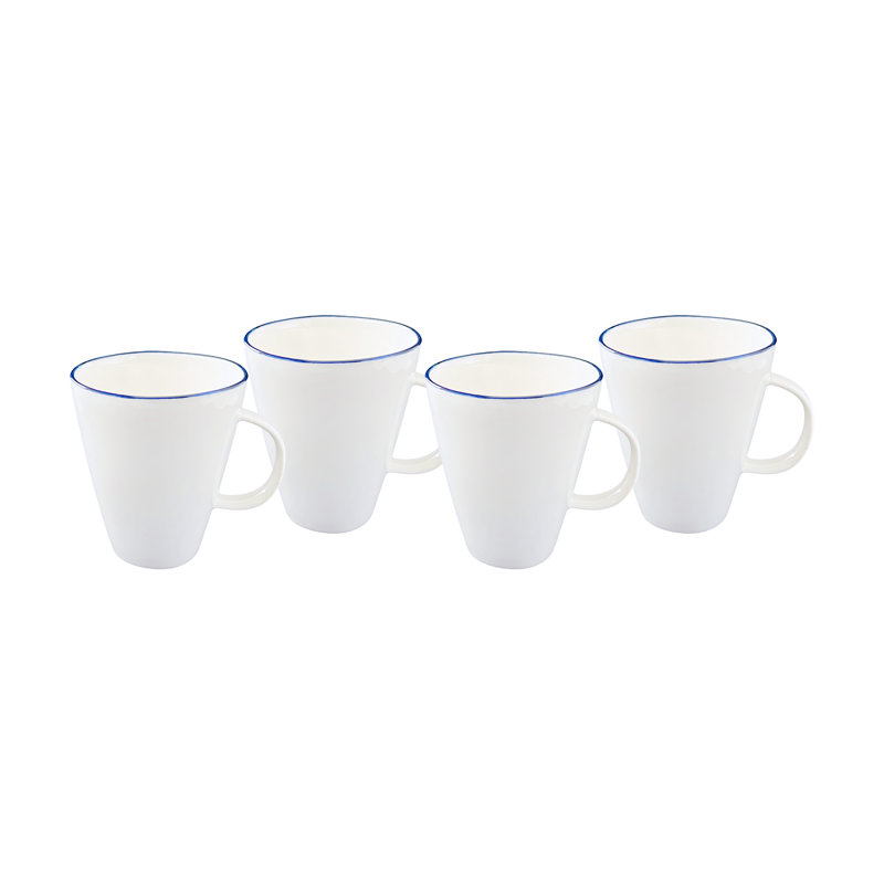 Canvas Home Abbesses Colored Rim Porcelain Coffee Mug 10oz, Blue