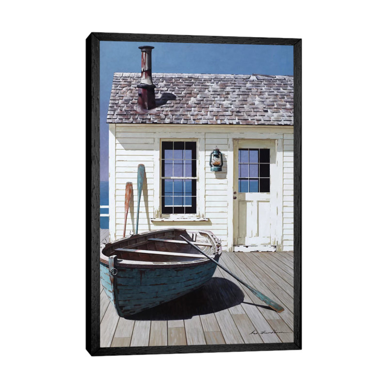 Blue Boat On Deck by Zhen-Huan Lu - Gallery-Wrapped Canvas Giclée on Canvas, Black Framed, 66.04 cm H x 45.72 cm W