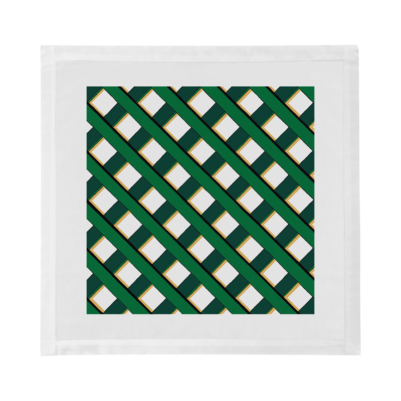 Timothy Corrigan Jardin Francais Cotton Sateen Dinner Napkins, Green