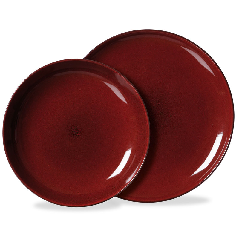 Piece Stoneware Dinnerware Set - Service for 4, Red