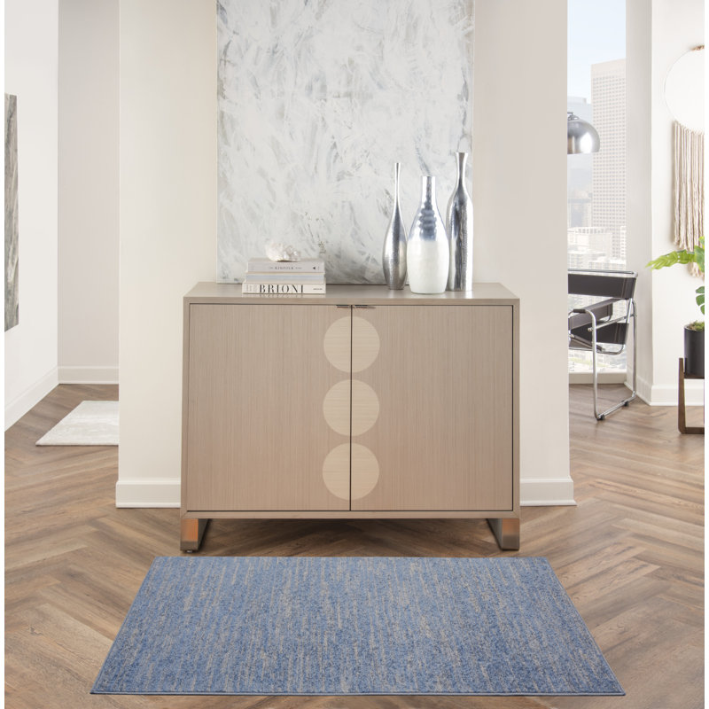 Tapis bleu nautique Yolonda, Rectangle 3 pi x 5 pi