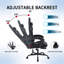 Ebern Designs Adjustable Reclining Ergonomic Faux Leather Swiveling PC & Racing Game Chair with Footrest-739421476