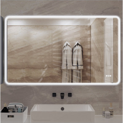 60 X 36 Rectangular Framed Dimmable Anti-Fod LED Wall Bathroom Vanity Mirror Lighted Mirror