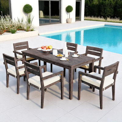 Ingimund Rectangular 6 Person 70.92" Dining Set with Cushions by Wildon Home