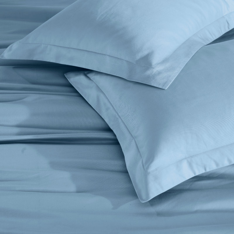Ensemble de housse de couette de luxe en coton égyptien certifié 650 fils Luxury, Bleu moyen
